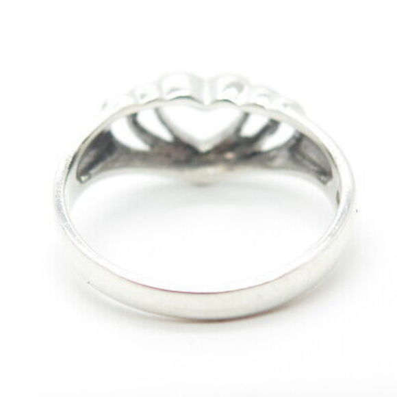 925 Sterling Silver Vintage Open Heart Ring Size 6.25 - Picture 5 of 8